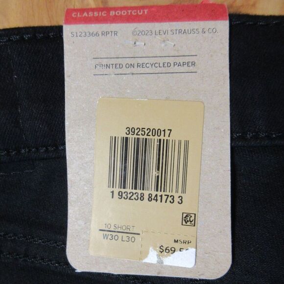 LEVI'S Classic Bootcut Jeans Womens 10 SHORT (30x30) Black Stretch Denim 2 NWT - Picture 10 of 14